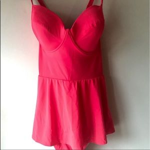 Torrid Bright Coral Peplum Swimsuit